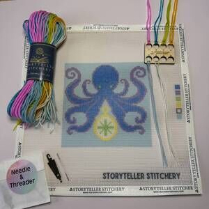 NEW STORYTELLER STITCHERY octopus modern needlepoint kit in n/a